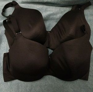 Cacique Balconette 38F Black LOT OF 2 BRAS